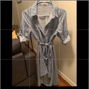 Blue & white oversized dress shirt